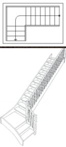 1/4 lomené s podestou