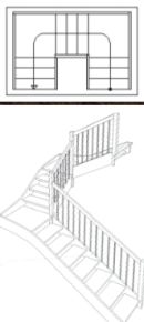 2 x 1/4 lomené s podestami